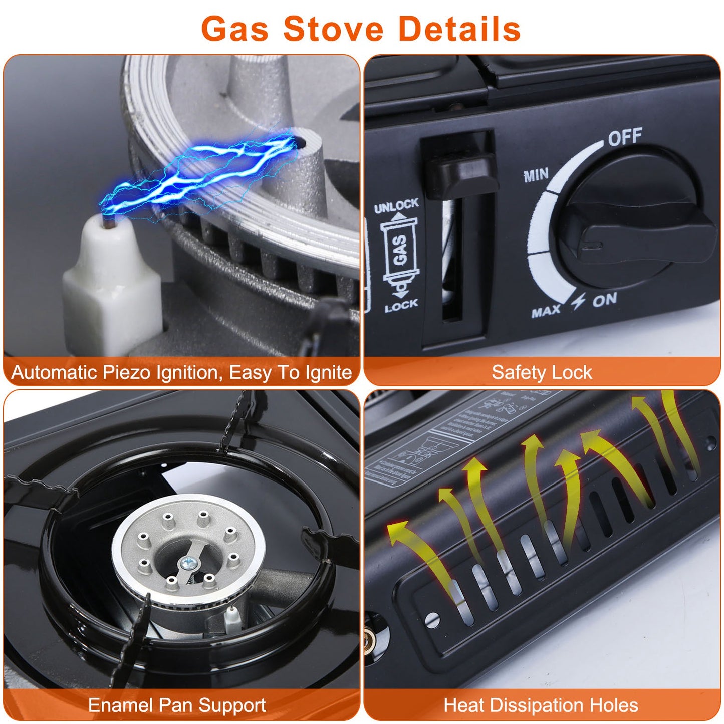 Portable Camping Stove 1 Burner 3300W Butane