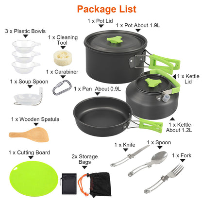 16 Piece Camp Cooking Set for Butane Stove