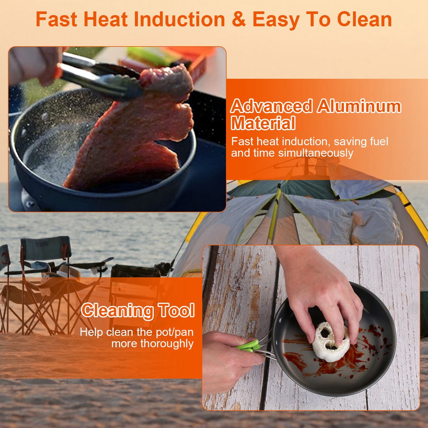 16 Piece Camp Cooking Set for Butane Stove